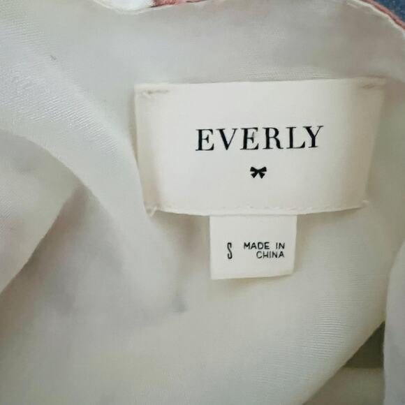 Everly Floral Wrap Dress Pink Cream Short Sleeve Midi Spring Flowy - S - Picture 5 of 5